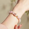 Pulsera de Cuentas de Cristal con Polvo de Perla Shijia de Imitación de Mariposa de Plata S925 para Mujer, Nueva Pulsera de Diseño Nicho Chino de Alta Gama