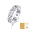 Anillo de Plata S925 de Moda para Mujer, No se Desvanece, Lujo Ligero, Estilo Único, Anillo de Moissanita Popular de Venta Transfronteriza