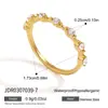 Juego de anillos Wanxing estilo europeo y americano para mujer, con oro de 18 quilates y acero inoxidable, con acentos de circonita cúbica geométrica, un diseño versátil y clásico, disponible para venta al por mayor transfronteriza