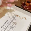 Pingente de Contas de Transferência para Cintura Fina Totalmente Cravejado de Diamantes Colar Brilhante de Diamantes de Luxo Acessível Corrente de Clavícula Versátil de Nicho Acessórios Coreanos para Mulheres