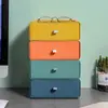 Caja de Almacenamiento de Cosméticos de Escritorio Estante de Almacenamiento Tipo Cajón de Color Contrastante Caja de Almacenamiento de Papelería para Escritorio de Estudiante Organización de Oficina