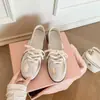 Zapatos de Entrenamiento Alemanes Gu Yun para Aumentar la Altura Mujer Otoño 2026 Estilo Ballet Patchwork Cordones Zapatos Casuales Suela Suave Planos Mujer