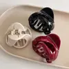 Presilha Garra de Abóbora Ancora Minimalista Estilo Francês, Grampo Elegante para Prender Rabo de Cavalo Alto, Presilha Tubarão de Tamanho Médio para Coques na Parte de Trás da Cabeça