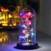 Amazon Flor de Rosa com Folha de Ouro 24K Cobertura de Vidro Flor Artificial LED Dia dos Namorados Presente de Natal Vaso de Presente