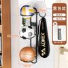 Suporte de Parede para Armazenamento de Basquete Sem Pregos e Sem Furos Suporte de Parede de Três Camadas para Armazenamento de Bolas Suporte Organizador Multifuncional para Futebol