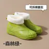 Botas de Chuva da Moda para Mulheres, Botas de Chuva Curtas e Baixas Quentes para Mulheres, Botas de Água com Plush, Sapatos de Água da Moda Antiderrapantes, Sapatos de Borracha para Mulheres