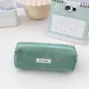 Bolsa de Lápices de Pana Color Sólido Retro Simple de Gran Capacidad Caja de Almacenamiento para Material Escolar Estudiante Bolsa de Almacenamiento Portátil para Llevar