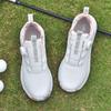 Zapatos de Golf para Hombres y Mujeres Pareja Impermeables Perilla Automática Cordón Retráctil Tacos de Fijación Antideslizantes Tenis para Exteriores para Adultos