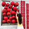 Linterna Roja Feliz de Boda Decoración de Ambiente para Habitación de Boda Traje Puerta de Patio Rural Sitio de Boda