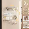 Prateleira de armazenamento com gancho para porta para uso doméstico, cesta suspensa multicamadas para porta, não requer perfuração, prateleira de armazenamento de bolsas multifuncional para montagem na parede