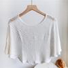 Blusa de malha com gola alta preguiçosa e xale, moda externa, ombro pequeno, cheongsam, xale, ar condicionado, onda cervical