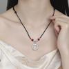 Collar de Plata Esterlina S999 para Mujer, Colgante de Fortuna y Paz, Moneda de Estilo Chino, Nueva Cadena Clavícula China, Collar de Cuerda Trenzada al Mayoreo