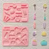 Molde de Silicona de Dibujos Animados DIY para Hacer Jabón Artesanal Jabón de Fruta de Jabón Jabón Frío Molde para Postres Niños