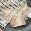 Tanga de Encaje de Malla Satinado de Puro Deseo Francés para Mujer Algodón Puro en la Entrepierna Sensación de Piel Desnuda Transpirable Sexy Romántico