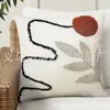 Nueva funda de almohada geométrica de Amazon con estampado floral, terciopelo de piel de melocotón, para uso en casa, funda de cojín, funda de almohada de lino, estilo cruzado