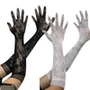 Acessórios de Lingerie Sexy, Luvas Sexy de Renda para Tentação, Luvas Especiais Longas Transparentes de Alta Elasticidade Pretas e Brancas para Casamento