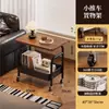 Carrito Pequeño Móvil Estante de Almacenamiento de Snacks para Sala de Estar Armario de Mesita de Noche para Dormitorio con Ruedas Estante de Almacenamiento Estante para Mesa de Café de Sofá