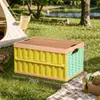 Caixa de armazenamento para camping, caixa organizadora para camping ao ar livre no carro, caixa de armazenamento para porta-malas de carro, caixa de armazenamento dobrável grande