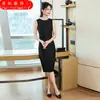 Vestido elegante sem mangas branco de alta qualidade, slim-fit, feminino, profissional, pequeno, feminino, colete, saia, base interna, saia