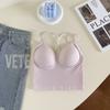 Top de Tubo Cruzado Hermoso con Copas Fijas y Almohadilla en el Pecho Chaleco Camisola para Mujeres de Verano
