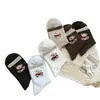 Nuevos Calcetines de Media Pantorrilla Estilo Oso Pardo para Otoño e Invierno, Versátiles Calcetines Trendy Estilo Universitario de Osito de Peluche para Mujer, Directo del Fabricante