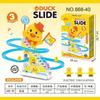 Mueve el sonido de la pista de deslizamiento del patito amarillo luz musical patito sube escaleras automáticamente lindos juguetes para niños