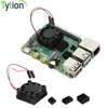 Kit de ventilador disipador de calor para Raspberry Pi 4 generación Raspberry Pi 4B con aleta de refrigeración y base de aluminio con adhesivo