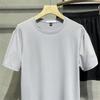 Gelo de seda malha de manga curta T-shirt dos homens verão fino em torno do pescoço meia manga top roupas soltas casual T-shirt camisa de assentamento