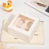 Caja de Pastelería Occidental con Ventana, Caja Transparente para Cupcakes, Caja de Empaque para Pasteles de Copo de Nieve de Galleta, Caja para Llevar Tartaletas de Huevo, Caja Biodegradable para Postres