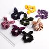 Diadema de terciopelo vintage Qiyue Cuerda para el pelo de orejas de conejo de terciopelo Tocado flor Popular en Amazon en stock 30 colores C66