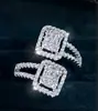 Moda Transfronteriza de Amazon Anillo Abierto Exquisito de Diamante Completo Geométrico de Gama Alta para Hombres y Mujeres Anillo Personalizado para el Dedo Índice Accesorios