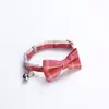 Collar para mascotas para perros pequeños, collar de cuadros con cascabel, collar de lazo para gatos, nuevo producto transfronterizo, stock de fábrica al por mayor