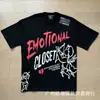 25 Venta al por mayor transfronteriza Tendencia de Belleza Emoción Mixta Serie de Diamantes Calientes Camisetas Sueltas de Manga Corta High Street Hip-Hop para Hombres y Mujeres en