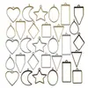 Marco Geométrico Hecho a Mano DIY Aleación Hueca Resina Colgante Forma de Corazón Gota de Agua Forma de Estrella Colgante Accesorios de Joyería
