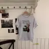 Camiseta de Manga Corta con Estampado de Cachorro Estilo Retro Americano para Mujer, Algodón Puro de Peso Pesado, Diseño Nuevo, Top que Reduce la Edad, Verano 2026