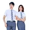 Camisa Azul de Manga Corta Unisex Estudiantes Universitarios Ropa de Negocios Camisa de Intermediario de Seguros Traje de Negocios