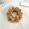 Elástico de Cabelo Colorido Floral de Pelúcia para Mulheres Popular na Internet Coreana Menina Doce Corda de Cabelo Rabo de Cavalo Outono e Inverno Corda de Cabelo Simples