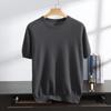 Cárdigan de cachemira de manga corta para hombre con cuello redondo al por mayor 100% cachemira pura otoño e invierno Nuevo tejido plano para llevar debajo manga corta