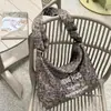 Bolso de Hombro Retro Americano con Estampado de Leopardo Estilo Perezoso Versátil Bolso de Mano Bolso de Hombro Gran Capacidad Bolsa de Compras para Viajes