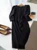 ¡Elegante tan pronto como te lo pongas a principios del otoño de 2026! Vestido de mujer con doble especificación, muy plisado, que ciñe la cintura YZZS086