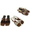 Sandalias Doradas de Tacón Alto Estilo Hada Francesa Chuyuji para Mujer, Nuevo Modelo Verano 2026, Adecuadas para Usar con Faldas, con Diseño de Tacón Único