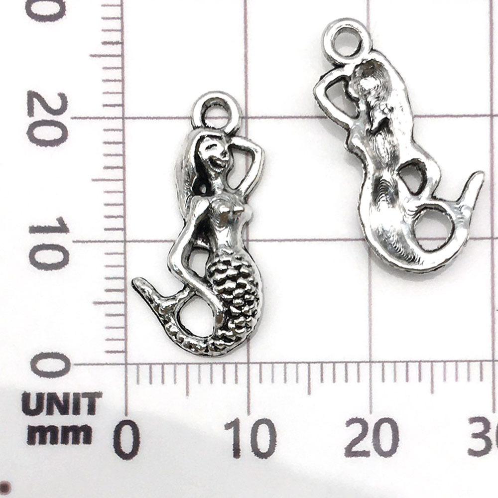 8756-M-古银海洋美人鱼11x23mm-锌合金-1g.j