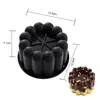 Molde de Silicona para Hornear Postre Mousse de Chocolate Francés Corazón Pétalo Ranurado Negro Frambuesa