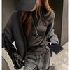 Camiseta Básica Derong para Mujer en Otoño e Invierno, Cuello Alto Medio, Ropa Interior Cálida, Aspecto Adelgazante en el Hombro Derecho, Top de Color Puro de Manga Larga de Alta Gama para Llevar como Prenda Exterior
