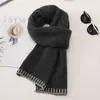 Bufanda larga de punto de color liso, suave, versátil y elegante, mezcla de lana, para otoño e invierno, para mujeres y hombres