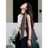 Bufanda de Seda con Lunares Marrones para Mujer, Estilo Delgado Primavera/Verano, Nuevo Modelo 2026, Sensación de Alta Gama, Accesorio para el Cuello, Cinta Larga y Delgada
