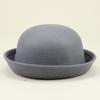Sombrero bombín versátil estilo coreano sombrero de cachemira sombrero redondo pequeño de lana sombrero de actuación con ala sombrero de moda otoño e invierno para hombres y mujeres