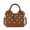 Bolso de mano de diseño nicho coreano con estampado de lichi, nuevo estilo moda otoño 2026, bolso bandolera de lunares para el día a día, bolso tipo cubo