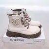Botas Martin Femininas 2026 Outono Novo Estilo Coreano Moda Cano Médio Antiderrapante Botas Casuais para Crianças Maiores e Meninas