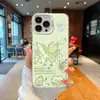 Diseño de ventana grande con lirio del valle y mariposa estilo graffiti, adecuado para funda de teléfono iPhone 17, lazo de mariposa azul, en forma de corazón, carcasa rígida Apple 18, 16